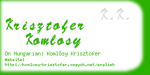 krisztofer komlosy business card