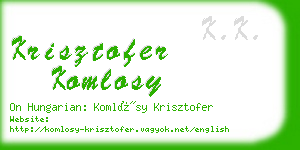 krisztofer komlosy business card